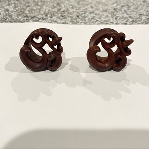 1 inch, 25mm Wooden Plugs “Om” Design